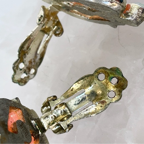 Vintage Pink Lucite Thermoset Clip Earrings Choker Necklace Set Mid Century - Picture 7 of 8